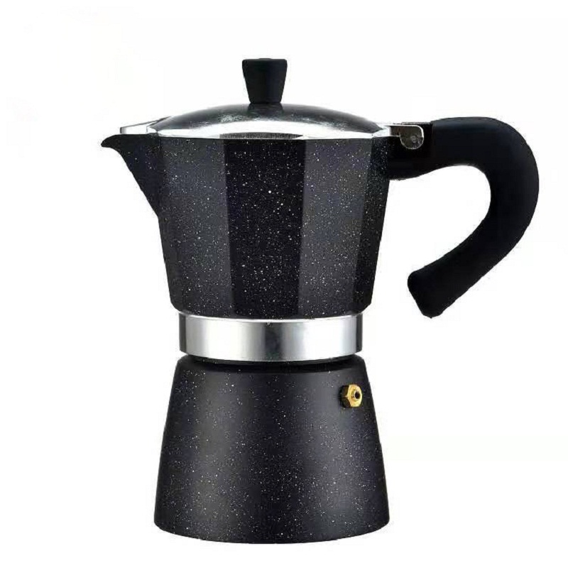 Yrp komfur espresso kaffemaskine sort aluminium moka kaffekande maskine latte mokka 6 kop perkolator kande barista værktøj filter