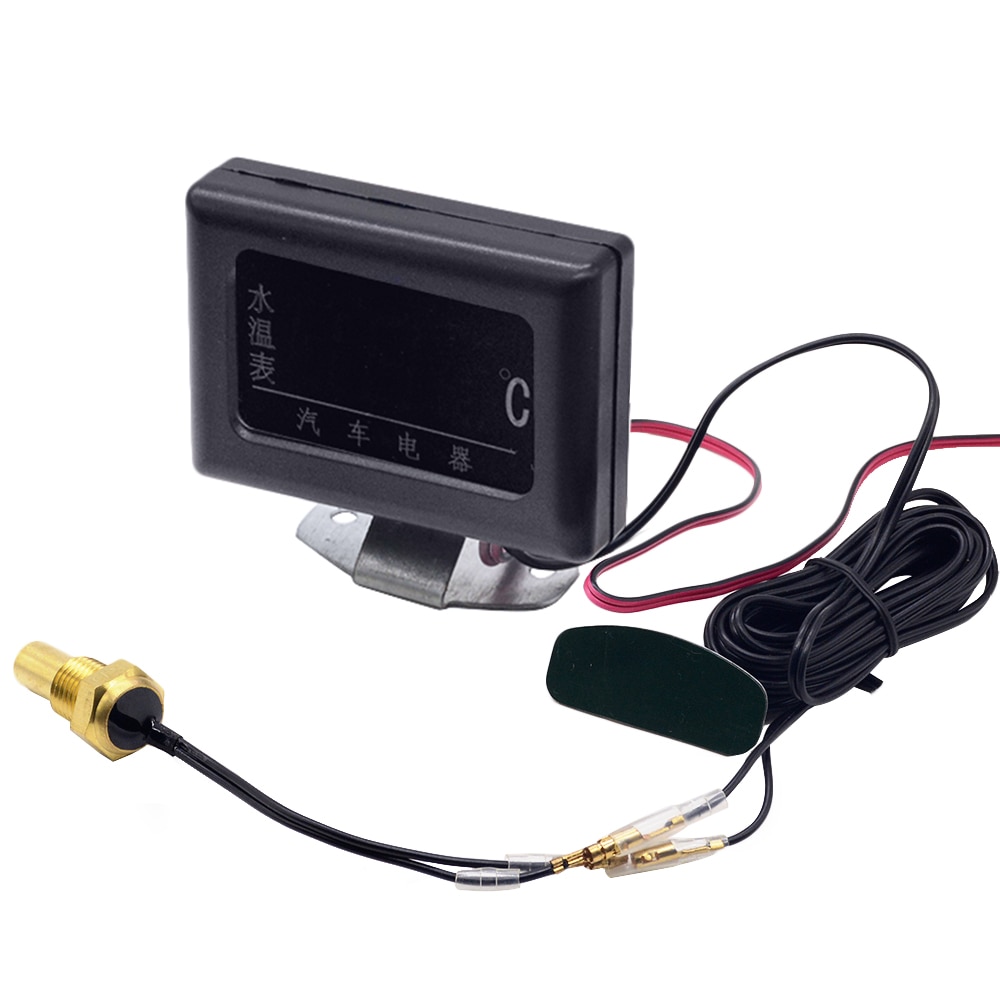 1PC 12V 24V Universal Digital Water Temperature Gauges for Car + Water Temperature Sensor Head Plug 10MM 12 14 MM 16MM 17MM 21MM