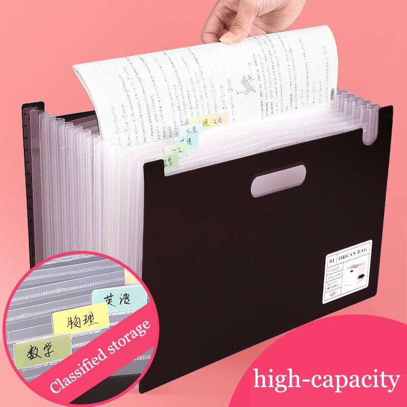 Orgel Map Opbergdoos 13-Layer Verticale Map Transparante Insert Orgel Zak Multi-layer Map Kantoor Opslag Briefpapier