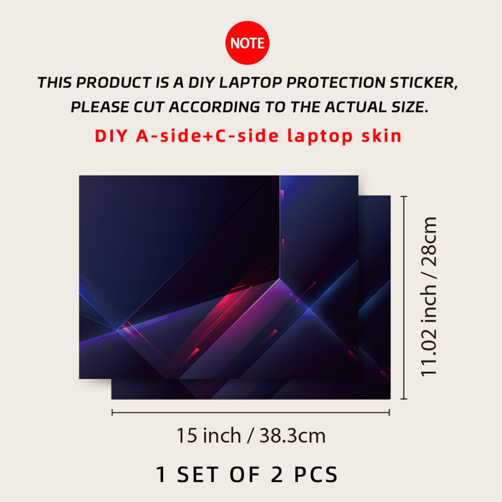 Naklejki DIY na laptopa 15 cali, wodoodporne nakładki na notebooka, strona A+C, skórka na Macbook / HP / Dell / Lenovo / Acer: Czerwony