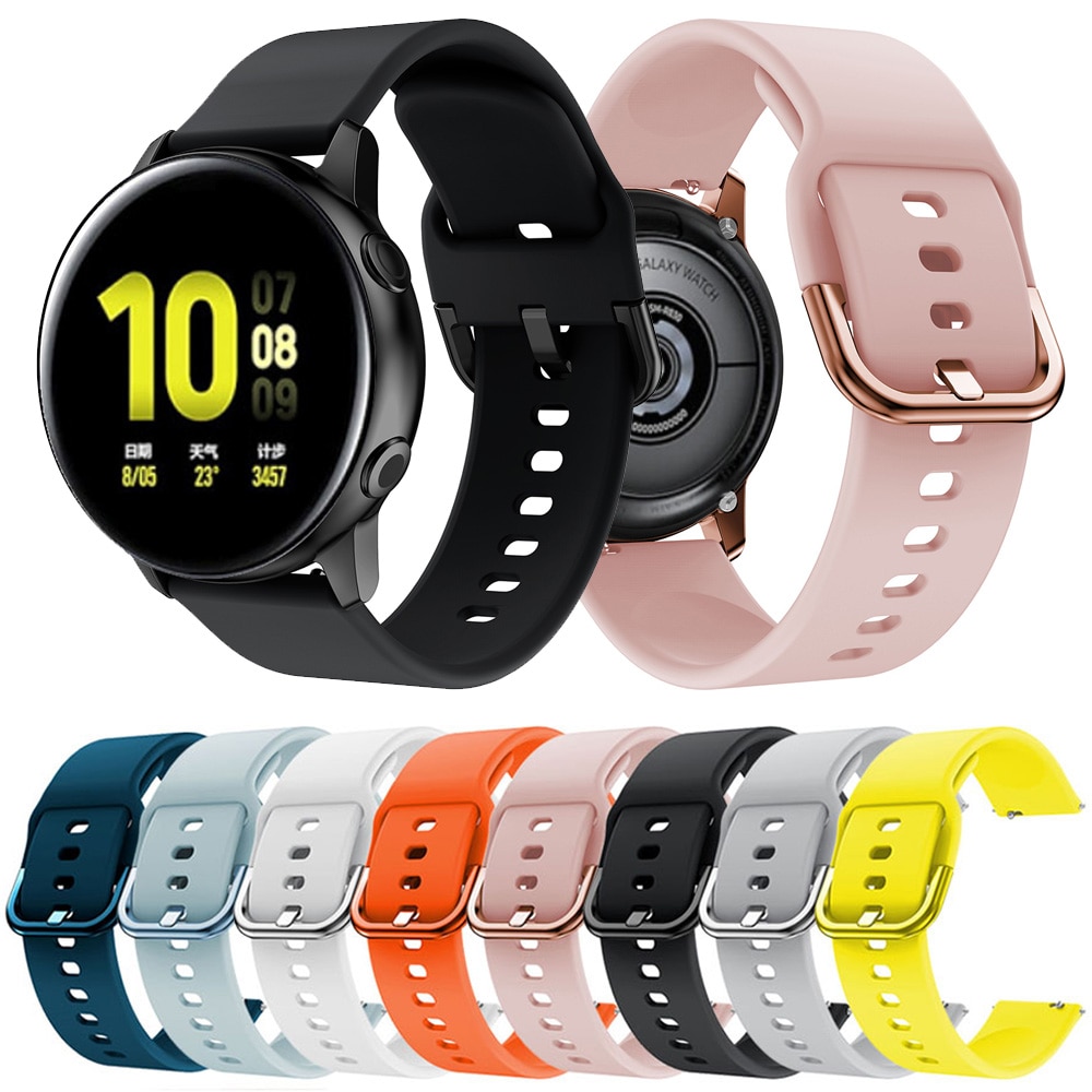 Replacement Silicone Strap Band For Samsung Galaxy Watch Active 2 40mm 44mm Active2 Wristband Sport bracelet 20mm watchband