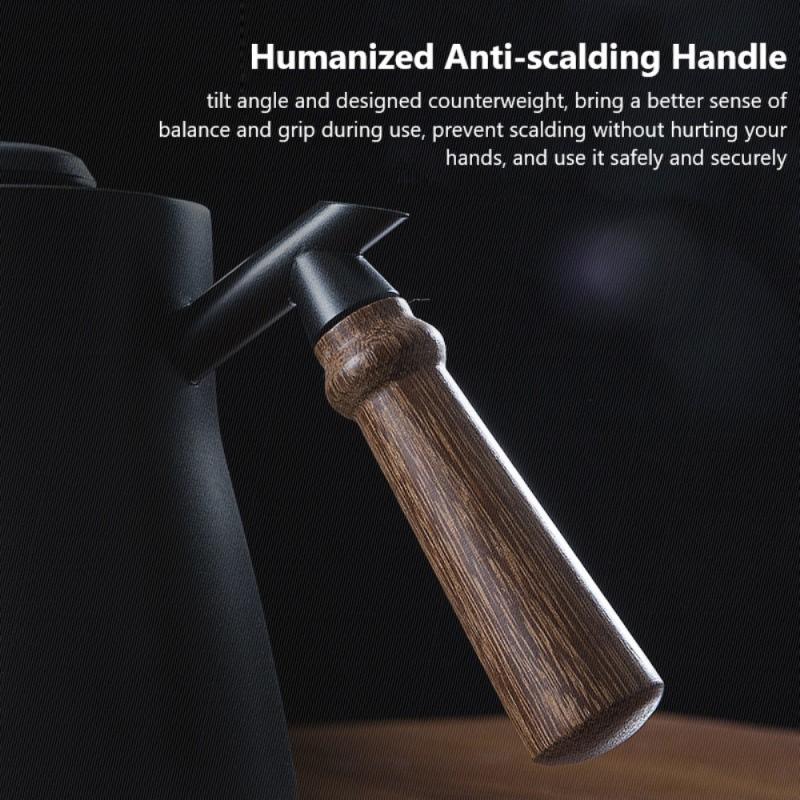 850ml Stainless Steel Handle Drip Coffee Pot Long Gooseneck Spout Kettle Pour Over Coffee With Thermometer Lid Kitchen Tools