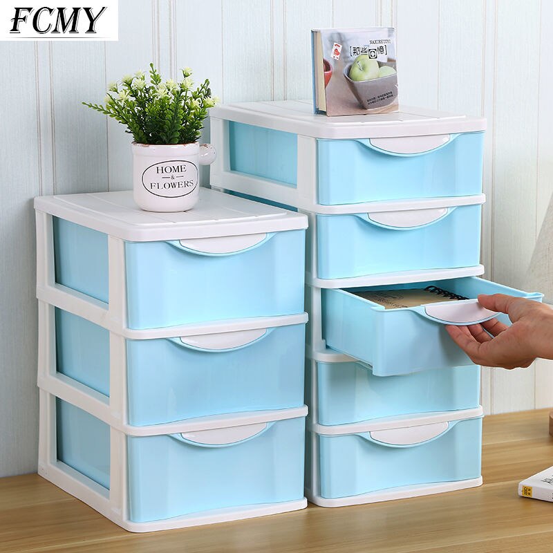 4-layer Drawer Desk Storage Box Plastic Document Sundries Holder Cosmetic Cabinet Storage Organizer Desktop Makeup Organizer Box