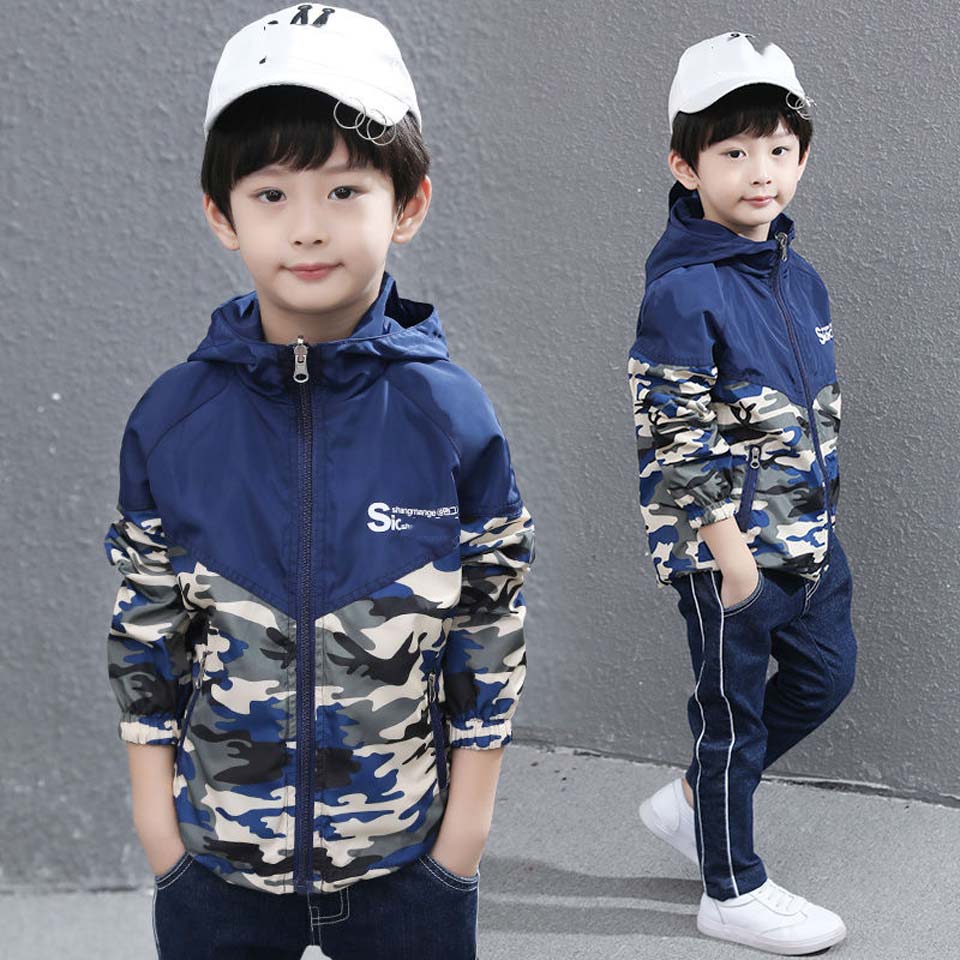 Kinderen Bovenkleding Kids Sportieve Effen Kleur Jassen Dubbeldeks Waterdicht Winddicht Jongens Jassen Voor 4-13 Jaar oude 2 Kleuren