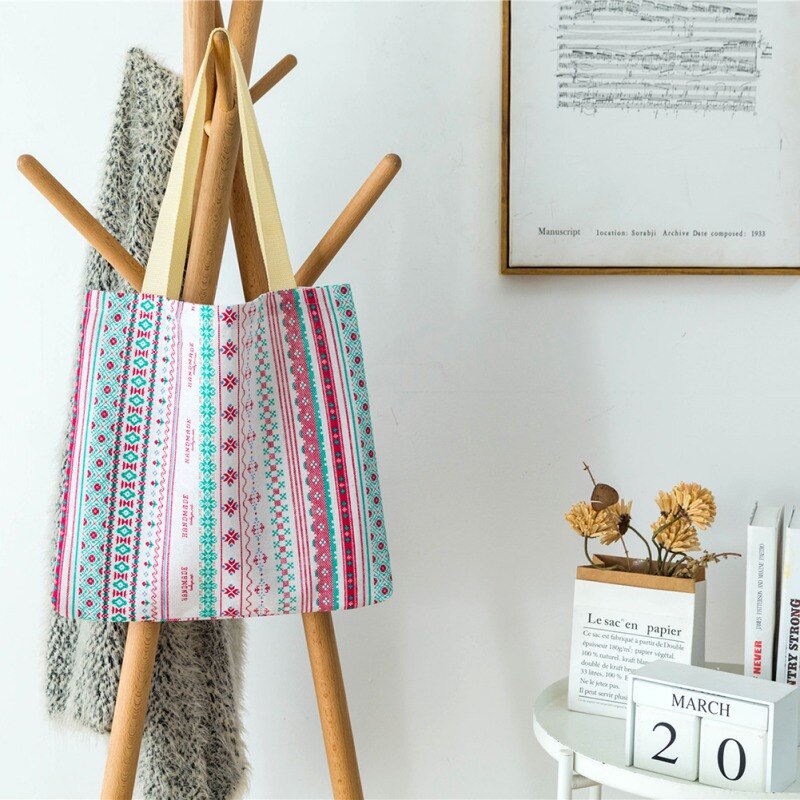 Dames Meisjes Casual Canvas Schoudertassen Populaire Katoen Linnen Milieu Dames Boodschappentassen: G