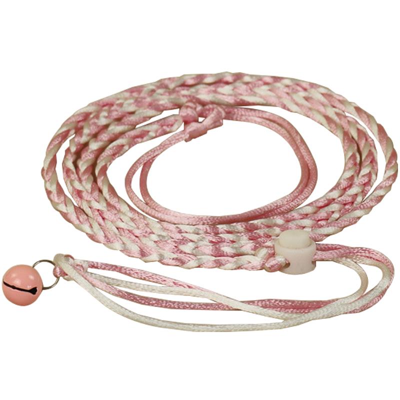 Kapmore 1pc Kleine Ebene Leine Verstellbare Geflochtene Ratte Leine Hamster Leine Mit Glocke Haustier Liefert Haustier Zubehör: Rosa