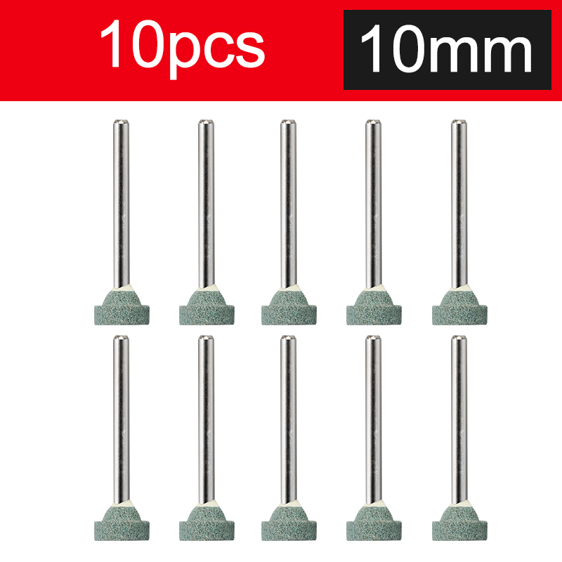 Abrasive Mounted Stone 10pcs 3mm Shank Grinding Head Stone Wheel For Rotary Tools Accessories: Brown