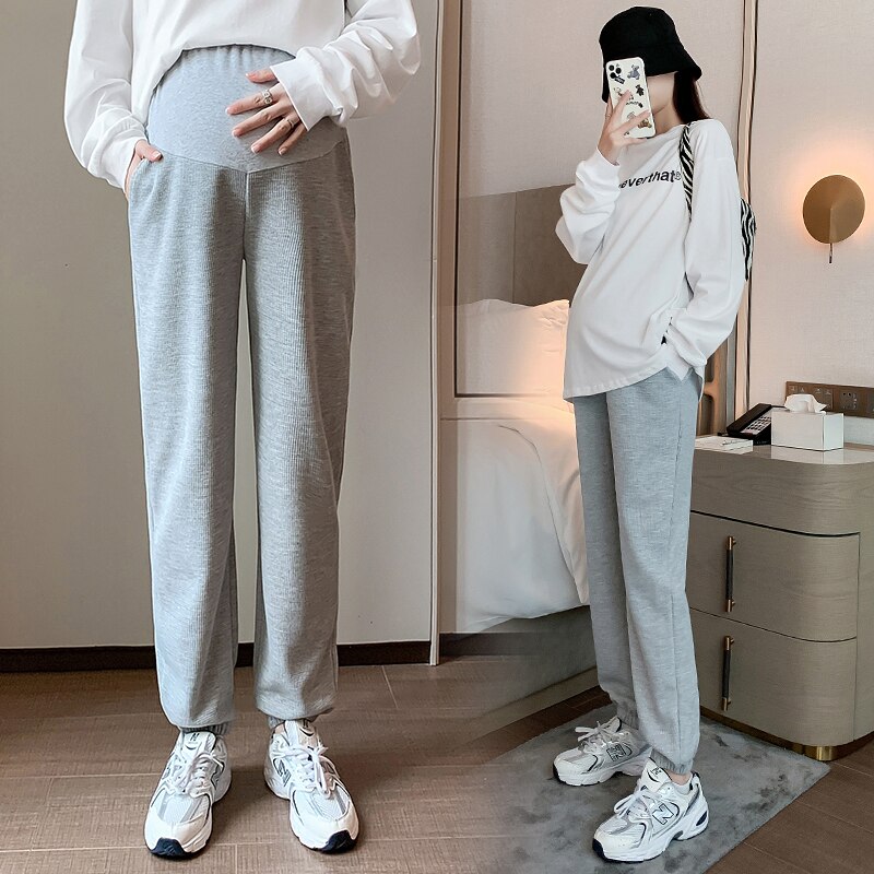3109# Winter Thick Warm Plus Velvet Maternity Pants Sports Casual Loose Fleece Pants Clothes for Pregnant Women 4XL Pregnancy