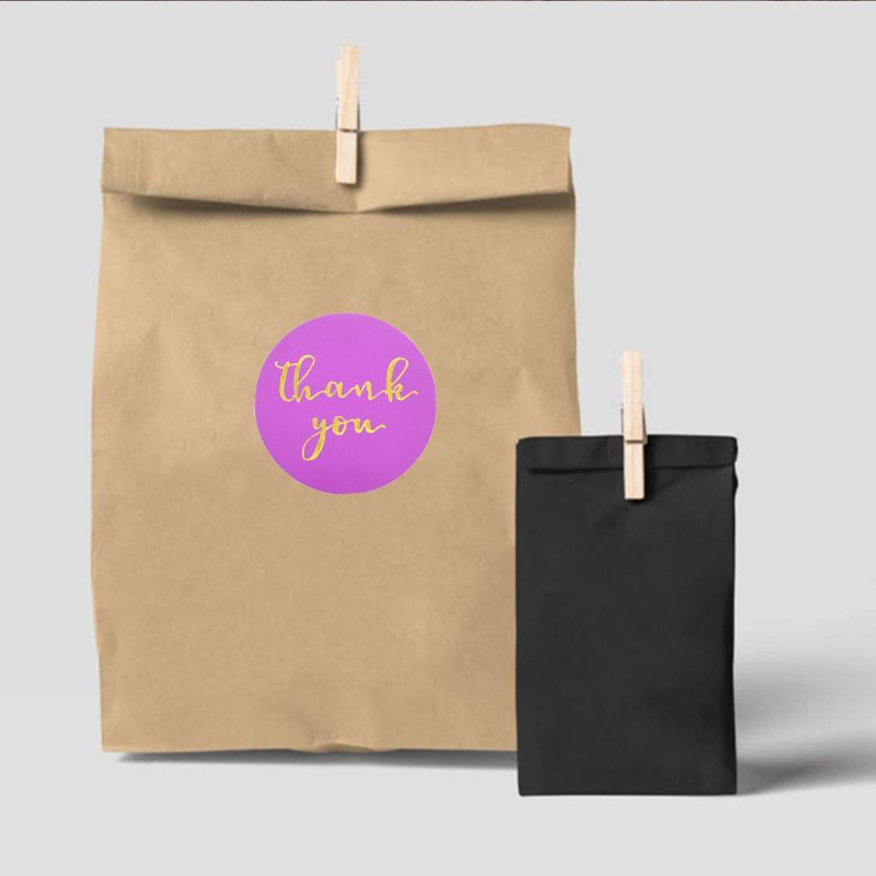 500 Uds./rollo, pegatinas de agradecimiento, sello de hoja de oro, álbum de recortes con decoración para bodas, adhesivo de papelería