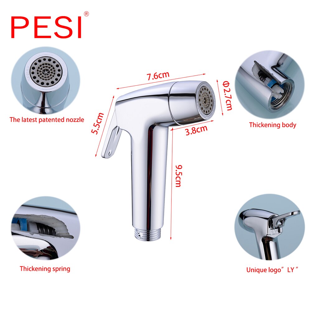 Toilet Shattaf Cleaning Bidet Sprayer set HandHeld Easy Install ABS Pet Shower Diaper Home Wash Bathroom Seat Nozzle Attachment.