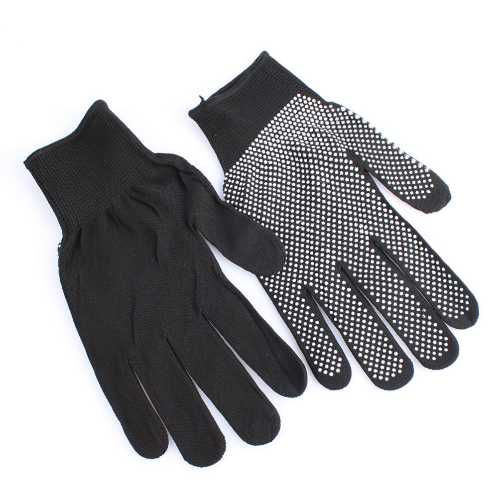 1 Paar Beschermende Handschoen Kappers Hittebestendige Vinger Handschoen Voor Stijltang Perm Curling Flat Iron Black Grey