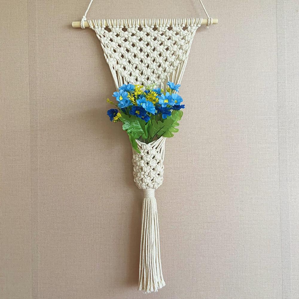 Macrame hand woven wall hanging Bohemian style unique room tapestry art beautiful apartment dormitory decoration 35cm x 110cm: Model-3