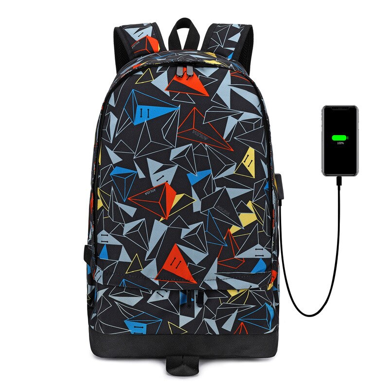 Heren rugzak tas usb opladen slimme schooltas heren rugzak waterdichte reis computer student schooltas: Geel