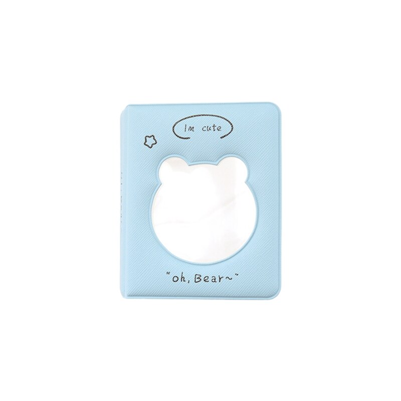 Mini Photo Album 36 Pockets for 2 X 3 Inches Instant Photos Large Capacity LOMO Photo Album Leather Photo Album: Blue trumpet