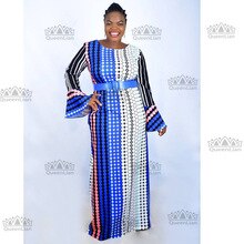 100% Cotton dashiki Print Dashiki Big Elastic Color Pattern Dashiki Dress For Lady(LILI03#)