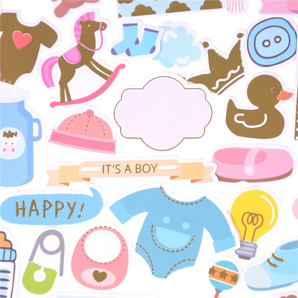 73pcs cute colorful Hello Baby Die Cuts Stickers for Scrapbooking Happy Planner/Card Making/Journaling Project