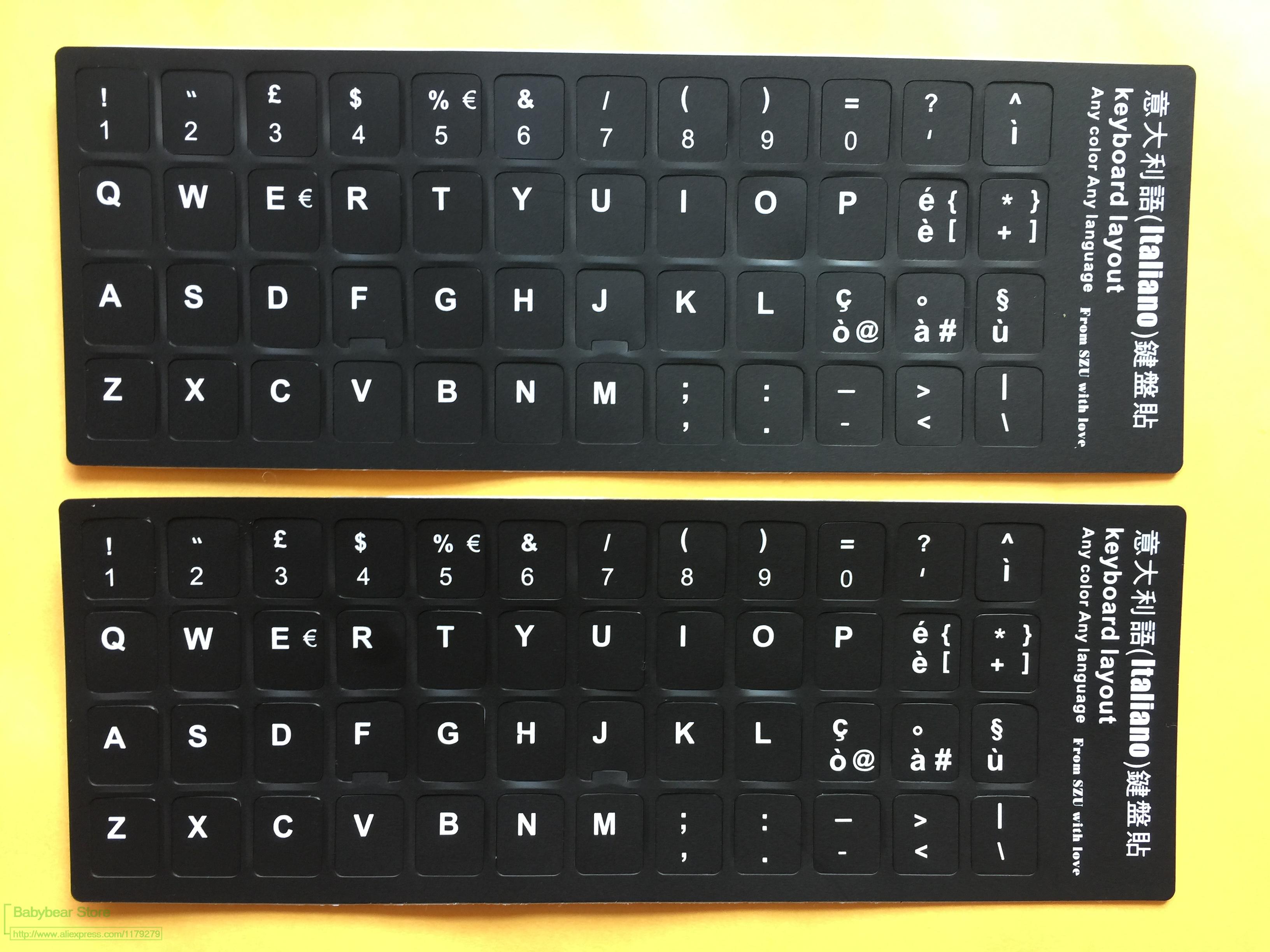 2 stks Italiaanse Italië Toetsenbord Sticker toetsenbord beschermhoes Voor Notebook toetsenborden Stickers 11.6 12 13.3 14.0 15.6 17.3