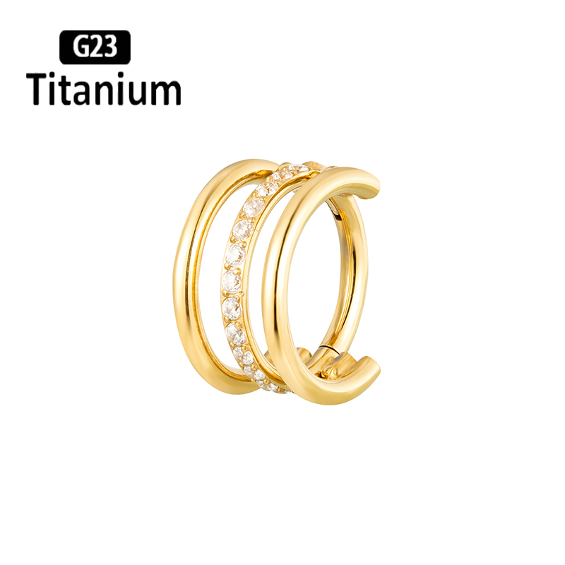 G23 titan piercing cz hoop höjdsegment ring clicker septum piercing näsringar tragus brosk helix läpp örhängen: Grå / Antik bronspläterad