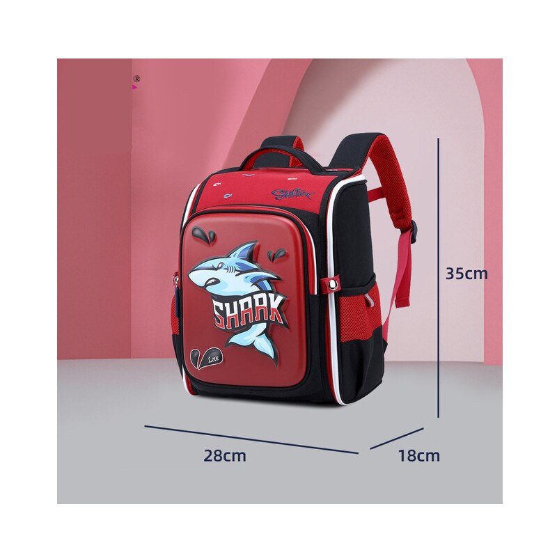 Top Shark School Bags for Boys Primary Backpacks Grade 1 Girls Pink Princess School Backpacks for Kids Mochila Infantil: red shark