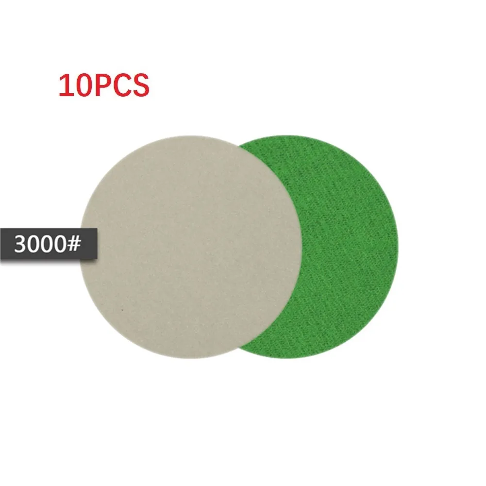 Papel de lija de agua/seca, disco de lijado de gancho y bucle de 3 pulgadas y 75mm, herramientas abrasivas de papel de arena de grano 240-10000, 10 Uds.: YELLOW