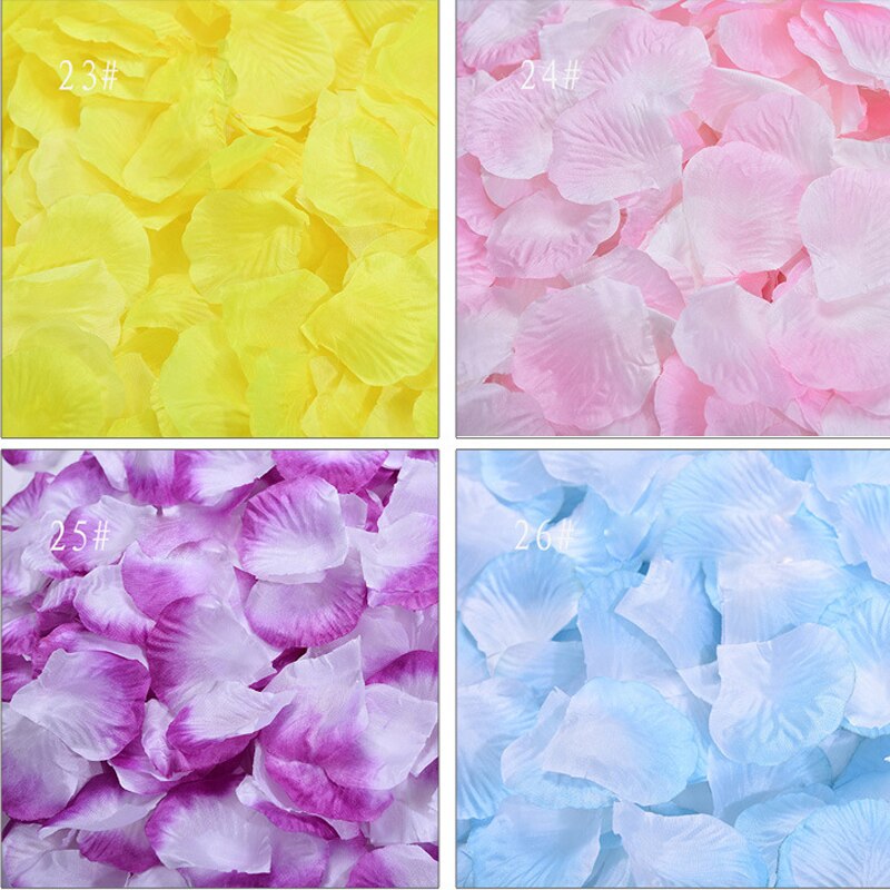 Pétales de Rose en soie, 500 pièces/lot, fournitures de décoration pour fête de mariage, jaune, Rose, violet