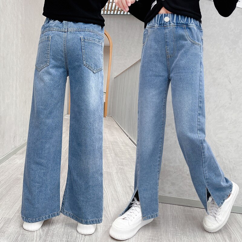 Jeans Mary, brede, uitlopende broekspijpen, elastische tailleband, donkerblauw denim | Ulla Popken