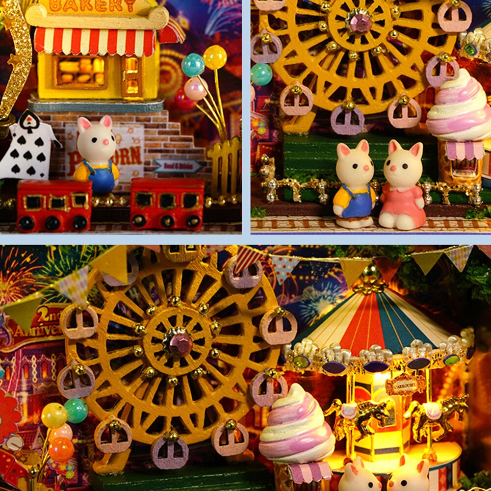 Diy samle led haven paris boks håndlavet dukkehus model byggesæt miniature kunst håndværk børn voksne børn legetøj