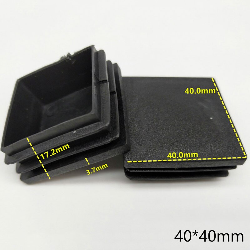 10Pcs Black Plastic Steel square pipe plug Furniture Leg plug Anti Slip Feet Protector Pad Plastic square tube cap plug: 11