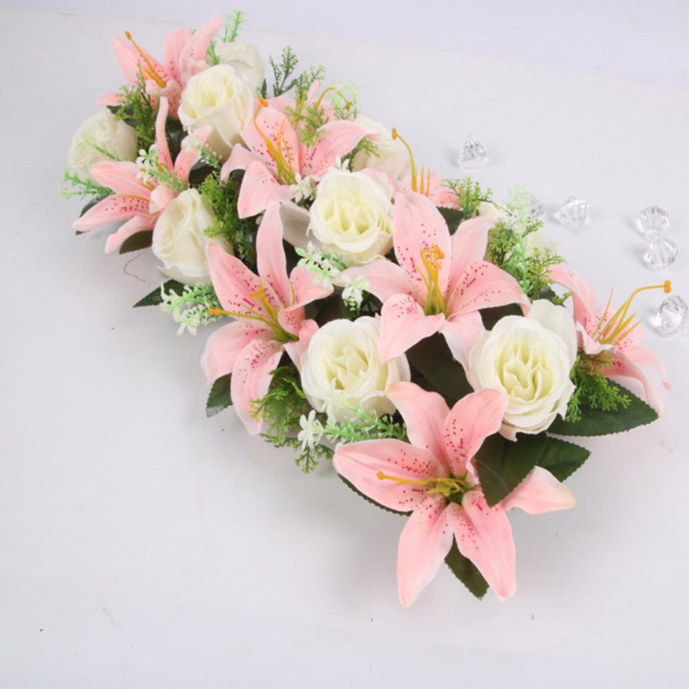 42cm Artificial Flowers Chic Shape DIY Artificial Rose Flowers Garden Fence Wedding Home Decoration Garland Table Decor Flower
