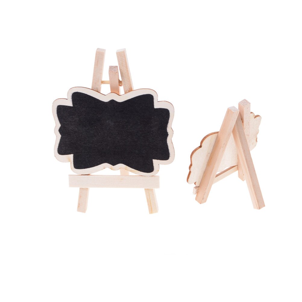 10Pcs/Pack Mini Lace Blackboard Chalkboard Wooden Blackboard Price Stand For Year Party Christmas Wedding Decoration