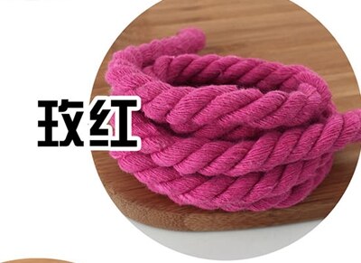 8mm drei-strang farbe baumwolle seil twist bündel seil kordelzug seil tasche dekorative seil diy zubehör: rose red