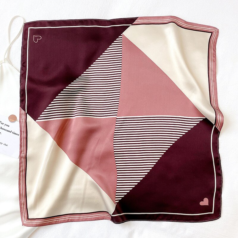 Brand Silk Square Scarf For Women Small Shawl Kerchief Neck Scarves Female Headband Scarfs For Ladies: see chart 4