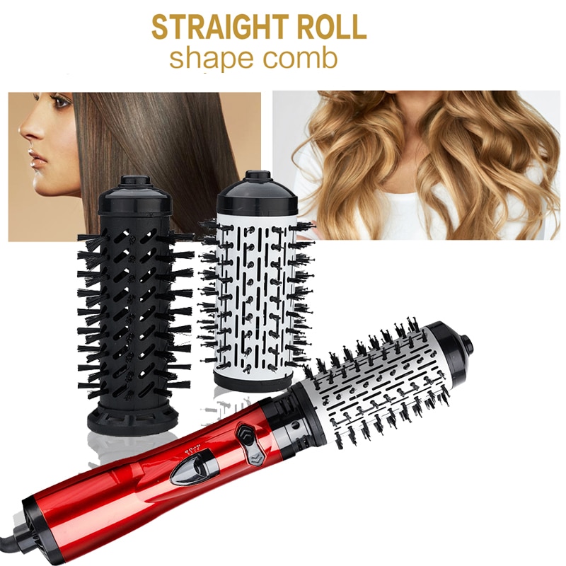 3 In 1 Roterende Elektrische Stijltang Borstel Haar Krultang Föhn Borstel Air Kam Negatieve Ionen Haar Styler kam GH48