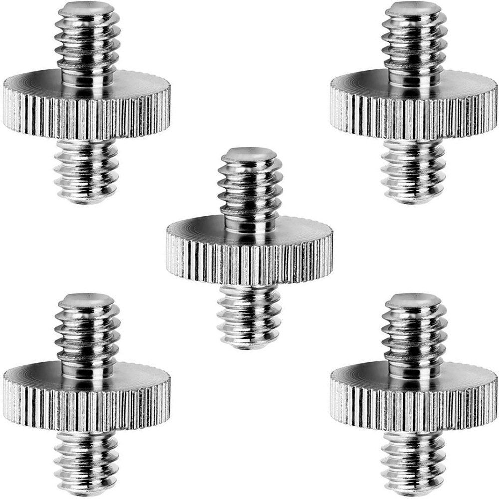 5x1/4 &quot;3/8&quot; Metalen Monopod Statief Schroef Converteren Adapter Flash Light Stand (5 sets)
