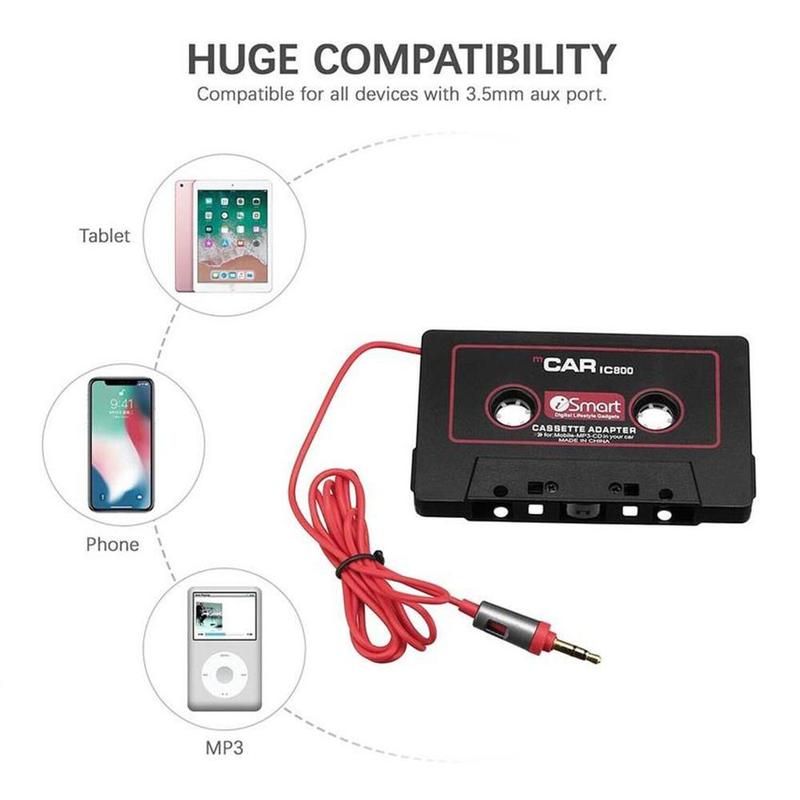 Convertisseur Cassette MP4/MP3 blanc, pour téléphone portable, Audio, voiture, Explosion