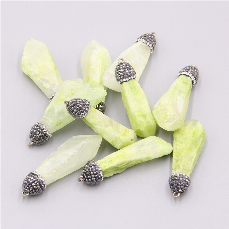 1pc Natural quartz Crystal healing Quartz stone Pendant Necklace Amulet lucky best friends Jewelry pendant charm: 4