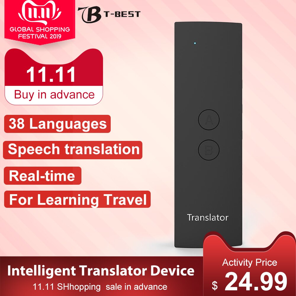T6-aparato para traductor de voz inteligente, manual, traducción en tiempo Real bidireccional, 38 idiomas para aprender viajes