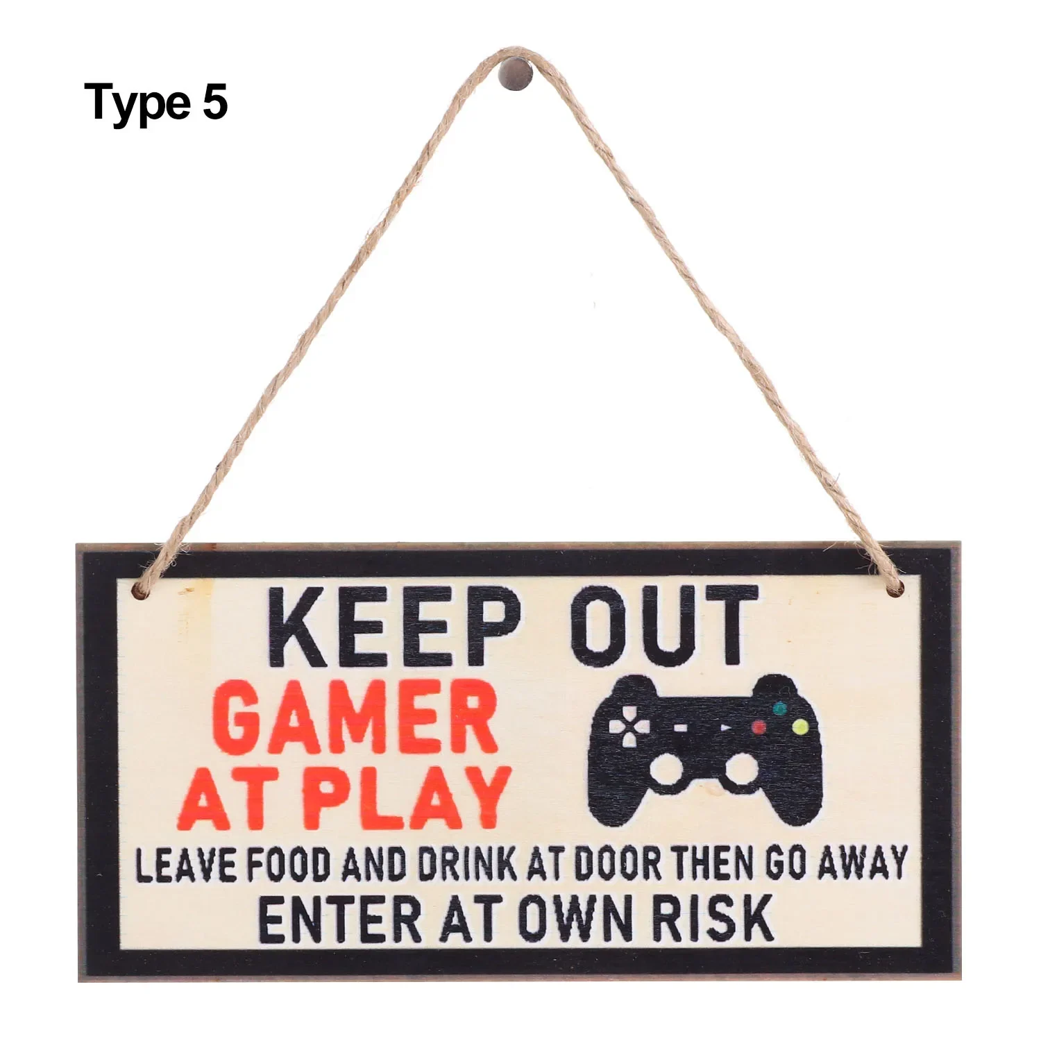 Træskilt til spillelokale, forstyr ikke, træplakette, ornamenter, hængende vedhæng, jeg er gamer, dørvægdekoration, tilbehør til spillelokale: Xl / Lyserød