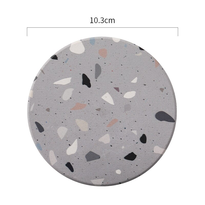 Coaster nordisk keramisk absorberende skridsikker kaffekoppude isoleringspude korkbund klassisk face coaster drink: Stil -6