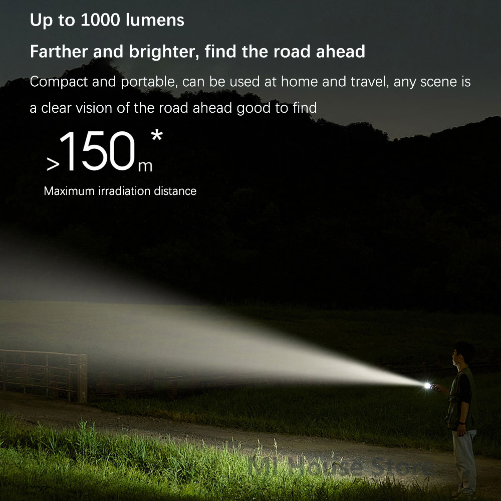 Xiaomi Mijia lampe de poche multi fonctionnelle 4in1 Rechargeable 3100mAh 1000 lumen IP65 étanche lumière de secours extérieure