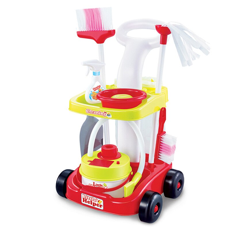 Mini aspiradora de simulación para bebé, juguetes de simulación para limpiar, juego de simulación, aspiradora de juguete, Cubo de escoba, juguetes para niños: C