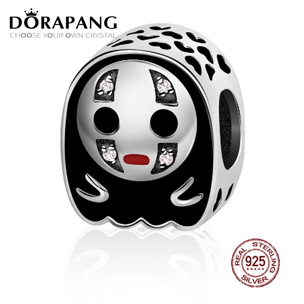 DORAPANG NEUE 100% 925 Sterling Silber Charme Selbst Kreative Schwarz Gesicht Perle Passt Original Armbänder DIY Schmuck