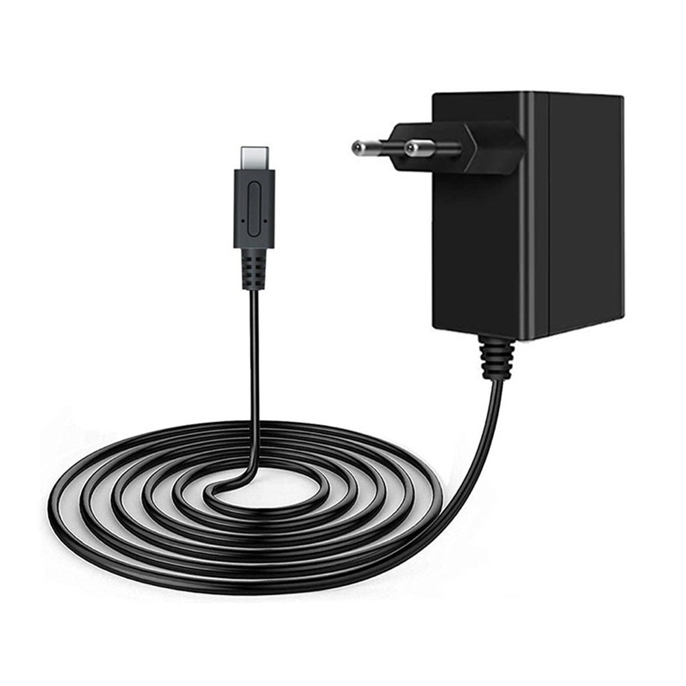 Eu/us stik ac adapter oplader til nintendo switch ns spilkonsol væg rejse hjem 5v 2.6a hurtig opladning usb type c strømforsyning: Eu-stik