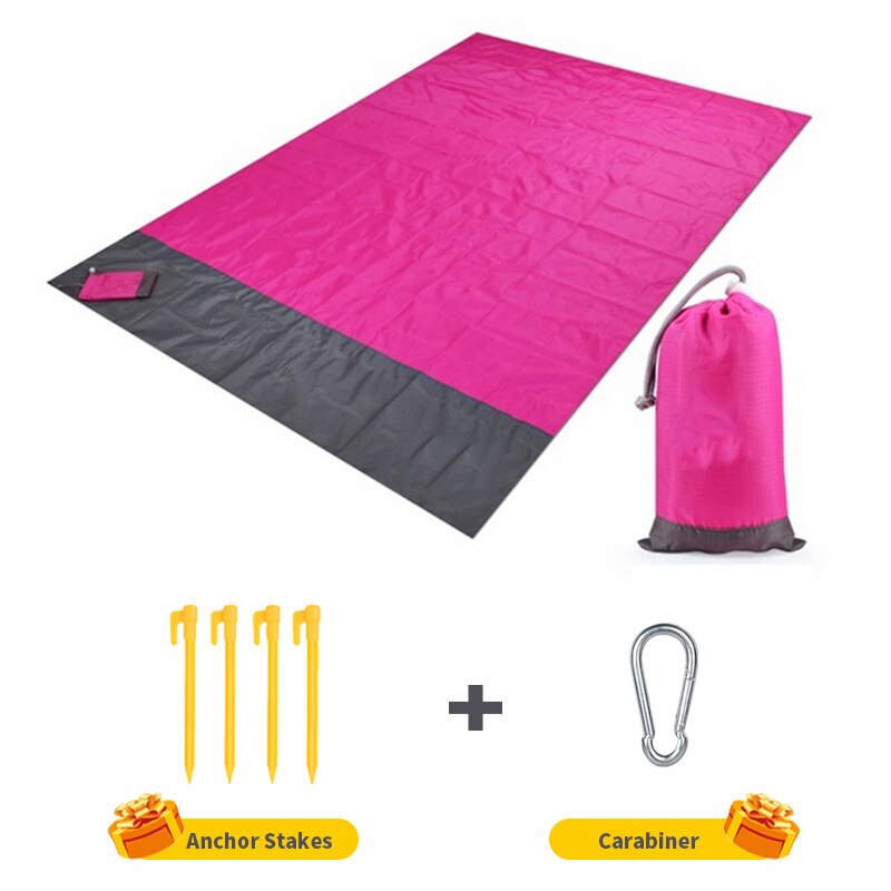 LOLO-esterilla grande antiarena para playa, manta de gran tamaño con bolsillo, para Picnic, a prueba de viento: D1(140 x 200cm)