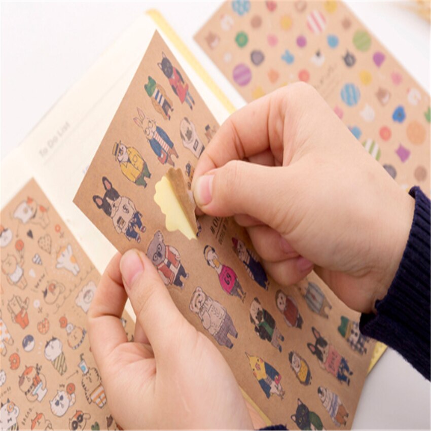 40 pakken/partij cartoon kat papier briefpapier sticker zelfklevend decoratief papier stickers scrapbook dagboek stickers