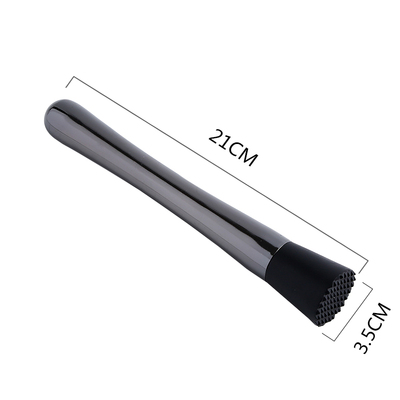 Machacador de metal de limón de acero inoxidable, herramientas para agitar, herramientas de cóctel,: Black