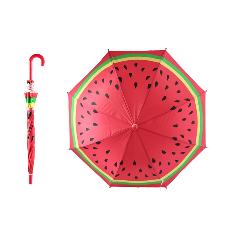Yesello søde frugt børn paraply langt håndteret manuelt børn paraply til drenge piger vandmelon jordbær paraply: 3