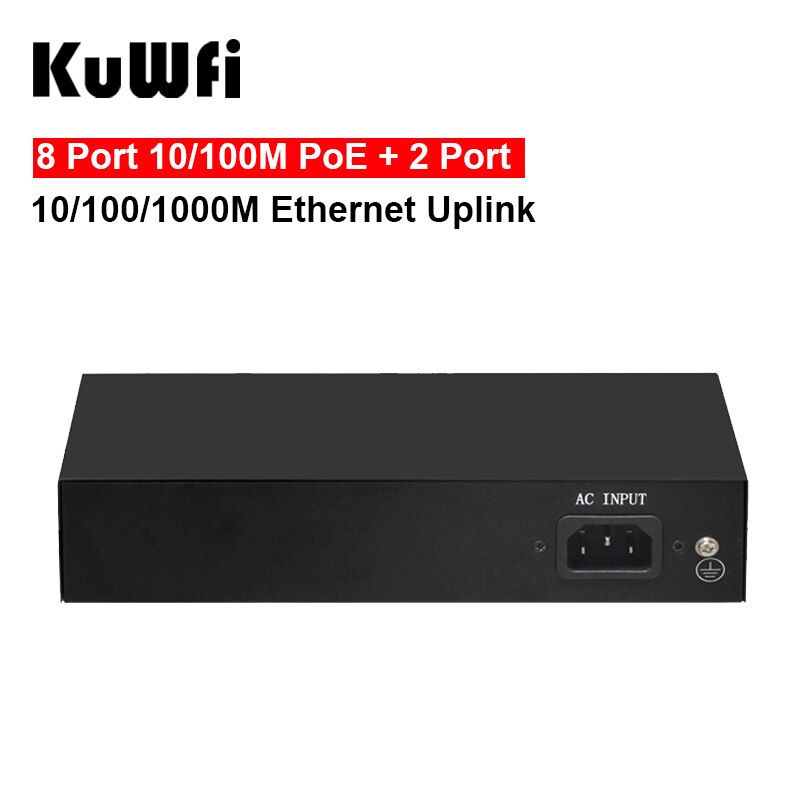 Uplink Ethernet 10/100M POE 2 porte 10/100/1000M a 8 porte con VLAN estendere Switch di rete 250m per telecamera IP CCTV Wireless