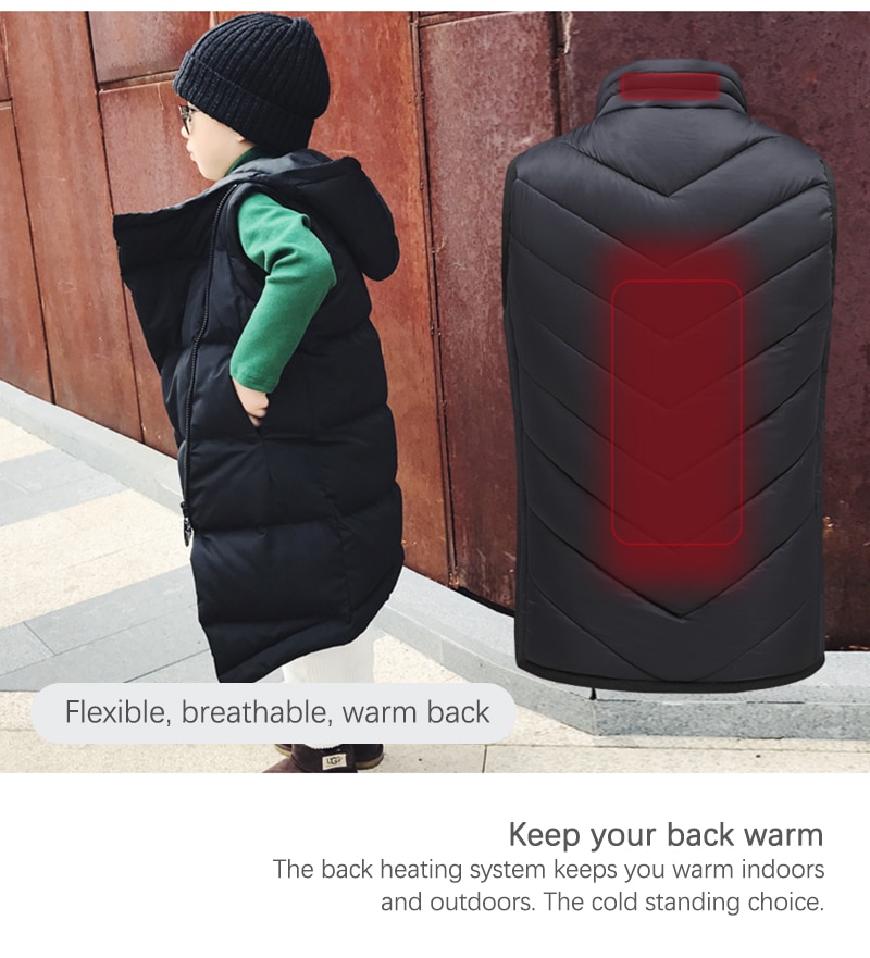 enfants en plein air USB infrarouge chauffage gilet veste imperméable enfants hiver électrique thermique vêtements gilet pour le sport