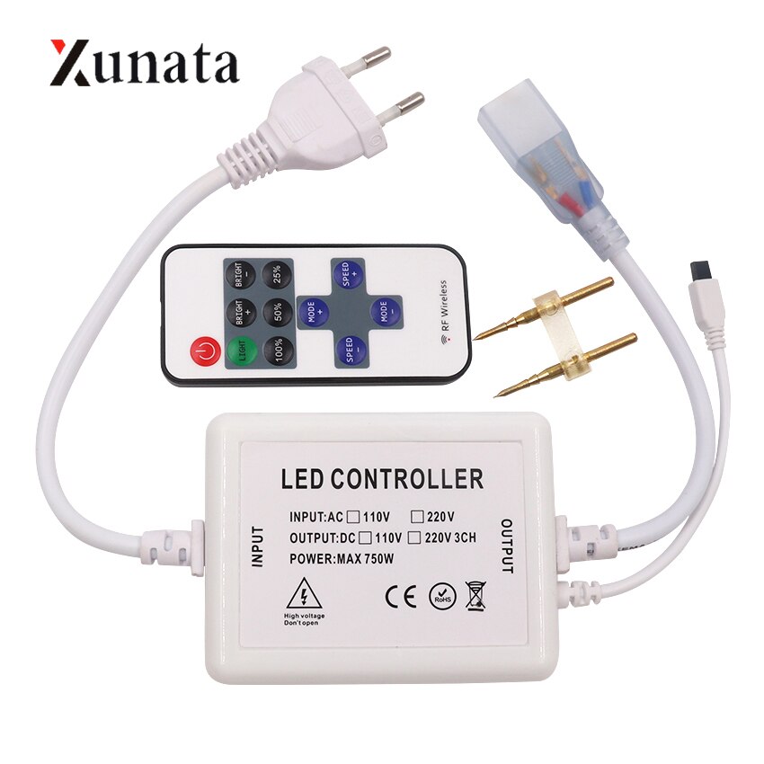 AC 110V 220V LED Dimmer Controller met 750W IR Remote EU/US Plug Voor LED Strip licht LED Neon Licht
